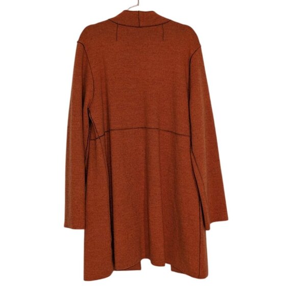 Eileen Fisher Cardigan Jacket Womens Size Medium Orange Merino Wool Blend - Picture 11 of 16